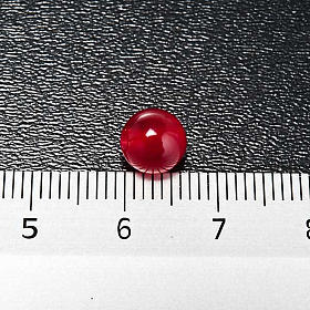 Rosary parts, round mother of pearl imitation red beads