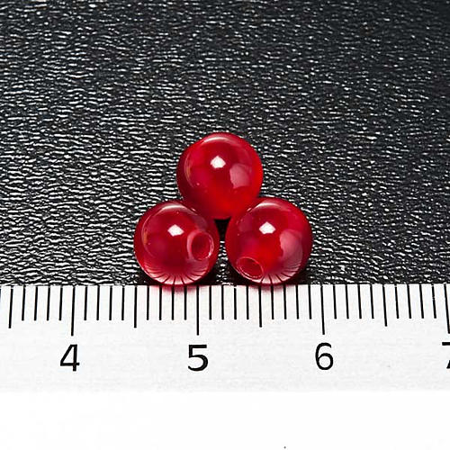 Rosary parts, round mother of pearl imitation red beads 3