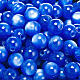 Rosary parts, round mother of pearl imitation blue beads s1