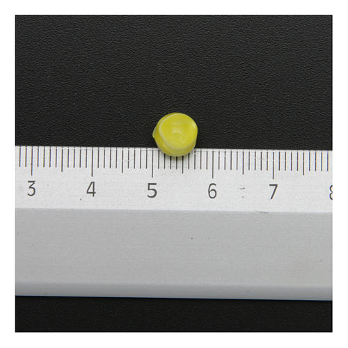 Koraliki różańca imitacja masy perłowej żółte okrągłe 2