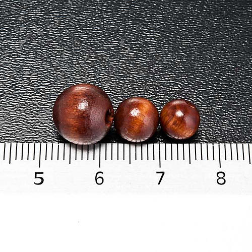Rosary parts, round brown wooden beads 3