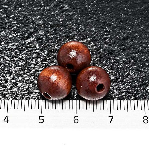 Rosary parts, round brown wooden beads 4