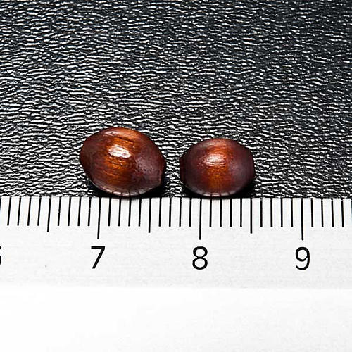 Rosary parts, oval brown wooden beads 3