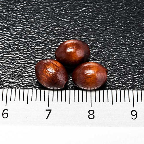 Rosary parts, oval brown wooden beads 4