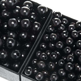 Rosary parts, round black wooden beads