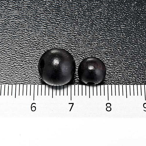 Rosary parts, round black wooden beads 3