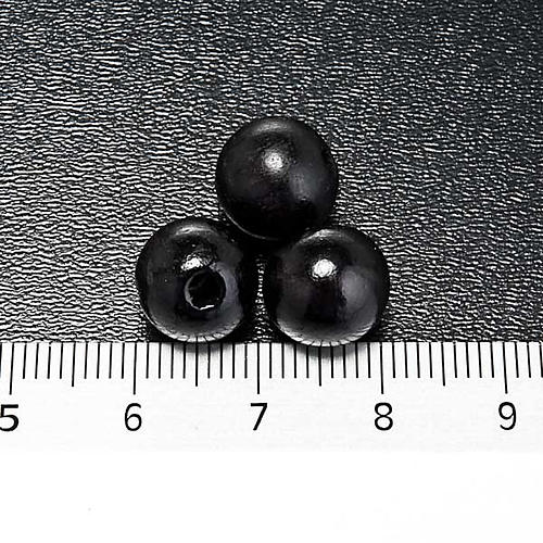 Rosary parts, round black wooden beads 4