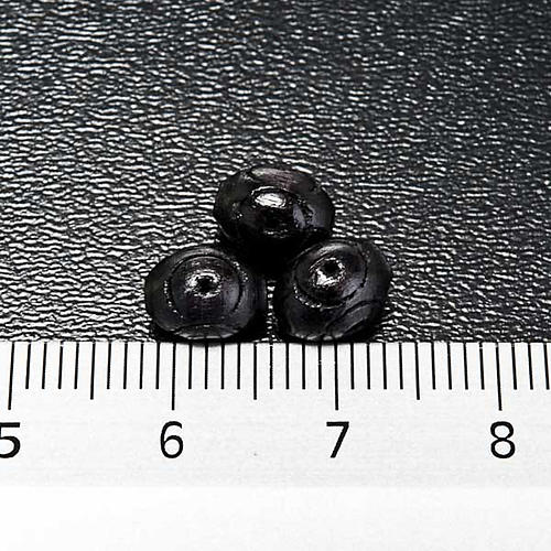 Cuentas rosarios madera elaborados negros ovales. 3