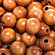Rosary parts, round natural wooden beads s2
