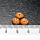 Rosary parts, oval natural wooden beads carved s3