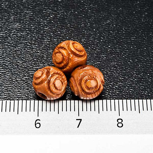 Rosary parts, carved wood beads 3
