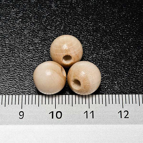 Rosary parts, round clear wooden beads 3