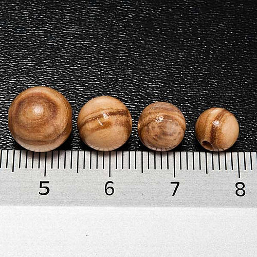 Rosary parts, round olive wood beads 3