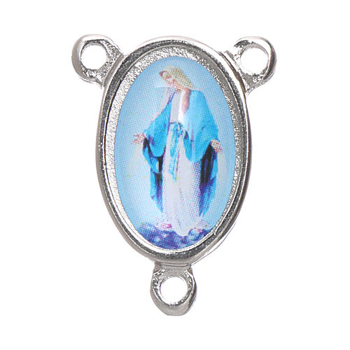 Mittelstück für Rosenkranz, Wundertätige Madonna, aus Metall 1