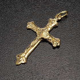 Rosenkranzkreuz, aus vergoldetem Metall