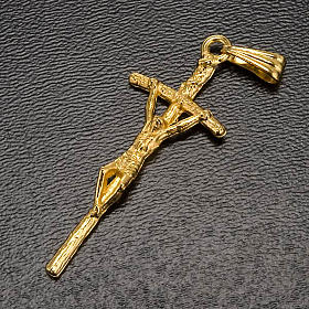 Rosenkranzkreuz, aus vergoldetem Metall