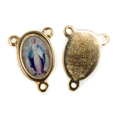Mittelstück für Rosenkranz, aus vergoldetem Metall, Wundertätige Madonna 1