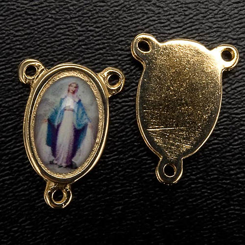 Mittelstück für Rosenkranz, aus vergoldetem Metall, Wundertätige Madonna 2