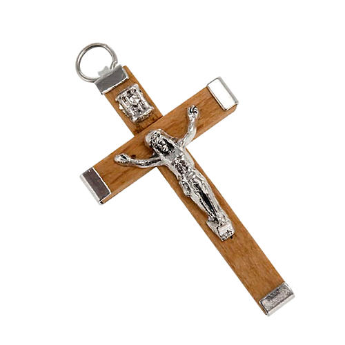 Cruz de madera y metal para la fabricación de rosarios. 1