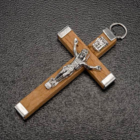 Rosary wooden crucifix and metal body of Christ