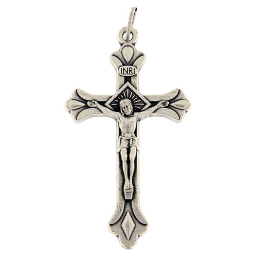 Rosary crucifix silvery metal 3