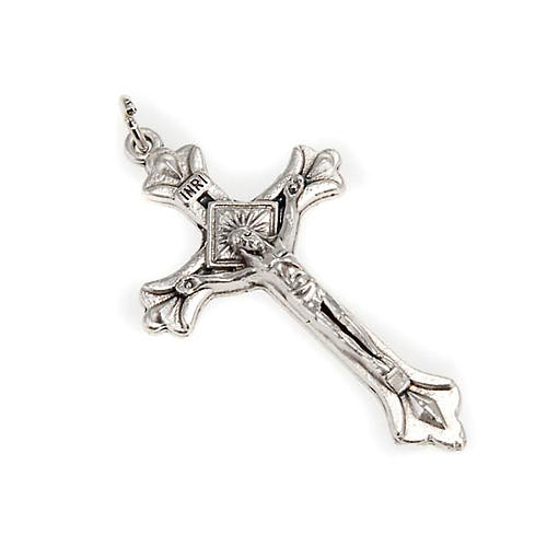 Rosenkranzkreuz aus Metall mit Ringel 1