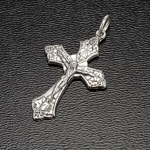 Croix métal argenté chapelets à faire soi-même avec anneau 2