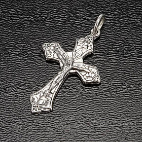 Krzyż posrebrzany metal kółeczko do łańcuszka