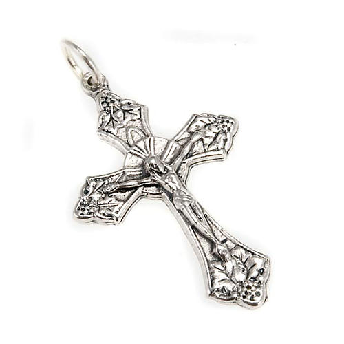 Krzyż posrebrzany metal kółeczko do łańcuszka 1