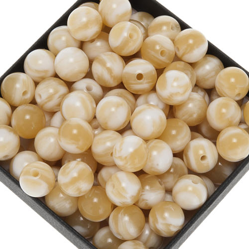 Grains for do-it-yourself rosary, imitation horn, round 9mm 1