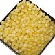 Grains chapelet imitation soie jaune ronds 5mm s1