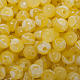 Grains chapelet imitation soie jaune ronds 5mm s2