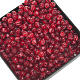 Grani rosari fai da te imitazione seta rosso 5 mm s1