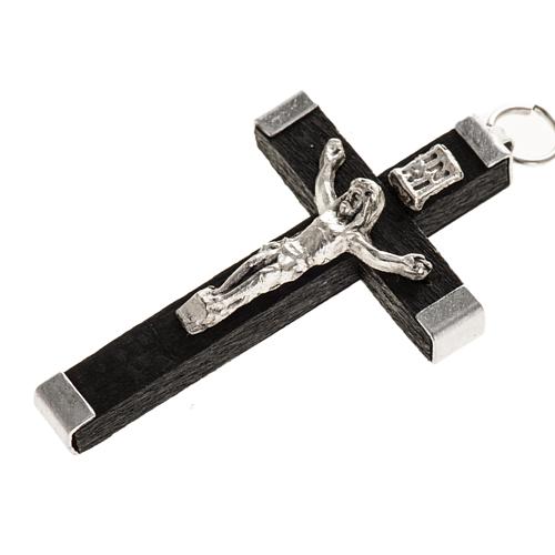Cruz madera negra rosario hecho por ti 2