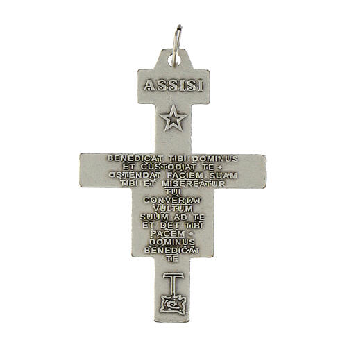 Saint Damien cross for rosary in silver metal H3.6cm 2