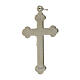 Cross for do-it-yourself rosary in silver metal and white enamel s2