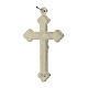 Cross for do-it-yourself rosary in silver metal and blue enamel s2