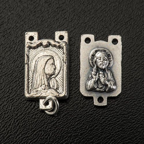 Metal medal for do-it-yourself rosary, with Madonna and Jesus 2
