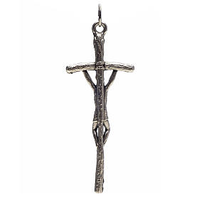 Cruz pastoral metal plateado rosario hecho por ti