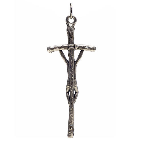 Cruz pastoral metal plateado rosario hecho por ti 2