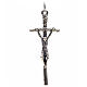 Croce pastorale metallo argentato rosari fai da te s1