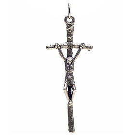 Pastoral cross in silver metal for do-it-yourself rosary