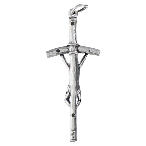 Pastoral cross in silver metal for do-it-yourself rosary 6