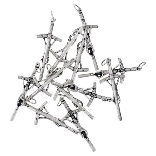 Pastoral cross in silver metal for do-it-yourself rosary 7