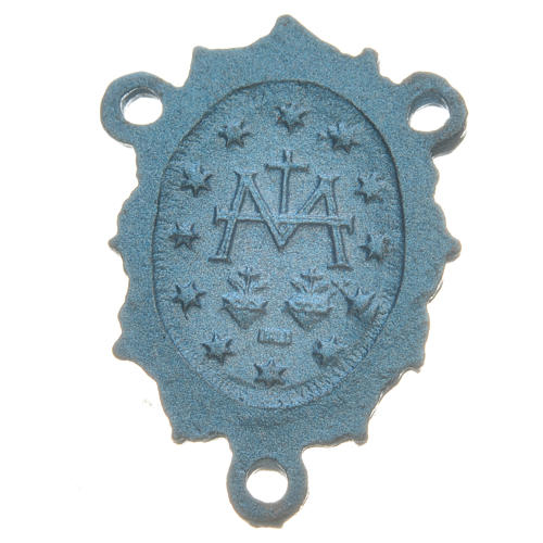 Rosary medal with Madonna, light blue colour 2