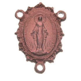 Rosary medal with Madonna, pink colour