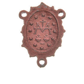 Rosary medal with Madonna, pink colour