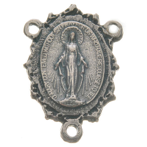 Rosary medal with Madonna, silver colour 1