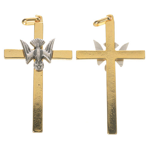 Rosenkranzkreuz, vergoldet, mit Taube, 5,5 cm 1