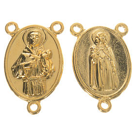 Mittelstück für Rosenkranz, Heiliger Franziskus und Heilige Klara, 1,6 cm